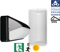 Pragmalux LED Portiek Port-S PKVW IP66 IK10 2,75-5W 275-600lm 2700K-4000K 3-CCT + daglichtsensor & noodmodule 1H autotest Excl. Frame