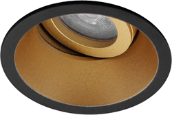 Pragmalux Inbouwspot met bladveren Zena Rond Kantelbaar zwart RAL9004/goud RAL1003 - Incl. GU10 Fitting