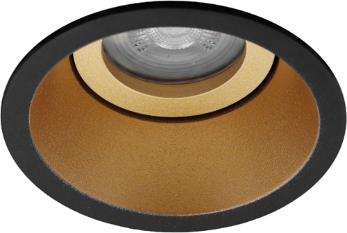 Pragmalux Inbouwspot met bladveren Zena Rond Kantelbaar zwart RAL9004/goud RAL1003 - Incl. GU10 Fitting-1